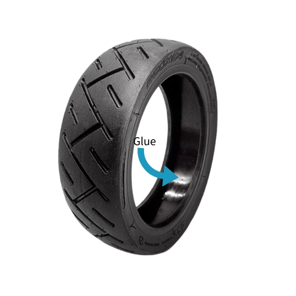 250*64 Tubeless tyre with glue